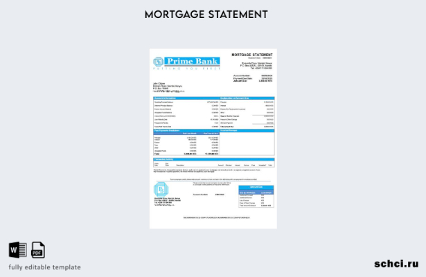 цифровая загрузка выписки по ипотеке Kenya Prime Bank в формате Word и PDF шабло